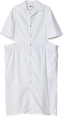Comme Des Garçons cut-out cotton shirtdress - women - Cotton - S - White