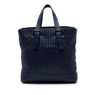 Bottega Veneta Pre-owned Tote Bags, female, Blue, Size: ONE SIZE Pre-owned Woven Leather Tote