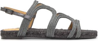 Castaner Pitra Flat Sandal - Dames - Sandalen - Grijs - 37 EU - Katoen - Schoenen