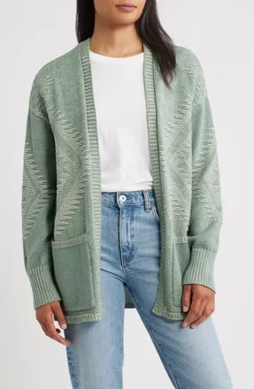 Pendleton Sierra Springs Open Front Cardigan in Sage at Nordstrom, Size Medium