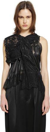 Junya Watanabe Asymmetric Satin Lace Top