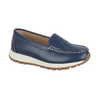 Jo & Joe Womens Genuine Suede Loafer Cushioned Chunky Sole Slip-On Shoes (Dark Blue, UK Footwear Size System, Adult, Women, Numeric, Medium, 8)