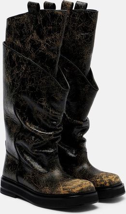 The Attico Passeggiata leather combat boots