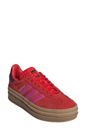 adidas Gazelle Bold Platform Sneaker in Red/lucid Fuchsia/indigo at Nordstrom Rack, Size 7