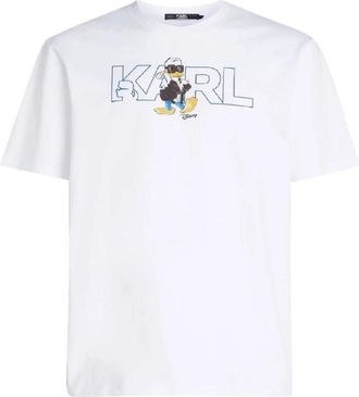 Karl Lagerfeld X Disney Logo T-shirt - Heren - T-shirts - Wit - S - Katoen - Tops