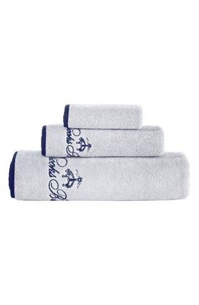 Brooks Brothers Six-Piece Contrast Frame Cotton Towel Set in Silver at Nordstrom Rack, Size 3 Piece Set