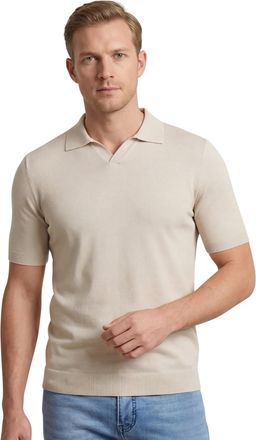 Thomas Maine katoenen Thomas Maine trui polo v-hals beige