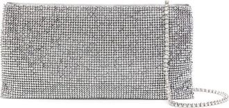 Benedetta Bruzziches Your Best Friend rhinestoned clutch - women - Rhinestone/Aluminium/Silk Satin - OS - Silver