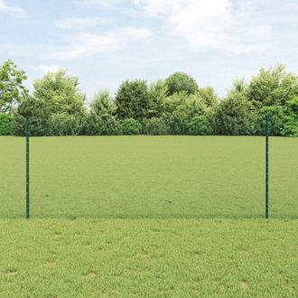 Berkfield Home Garden Fence Set Set of 2 Green Metal, Plastic 25 x 1 m fence