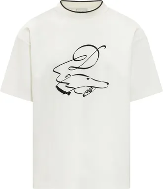 Dr&ocirc;le de Monsieur Dandy Dog T-shirt - Heren - T-shirts - Wit - S - Katoen - Tops