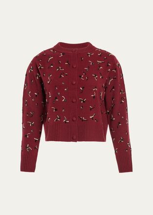 Altuzarra Vaughn Beaded Wool Crewneck Sweater