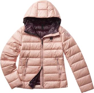 Blauer Lichtgewicht gewatteerde jas met capuchon - Dames - Gewatteerde jassen - Roze - S - Nylon - Jassen