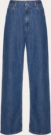 Valentino Pantaloni In Denim Blu Medio Donna DENIM 25