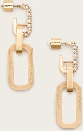 AllSaints Brass Hattie Drop Earrings, Size: One Size