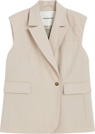 Birgitte Herskind Averill Vest - Dames - Gillet - Beige - L - Polyester - Kostuums