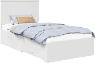 vidaXL Bed Frame with Headboard White 100 x 200 cm Engineered Wood vidaXL