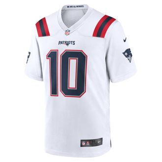 Nike Drake Maye New England Patriots Nike Mens NFL Game Jersey in White | 67NMNPGR8KF-XZ7
