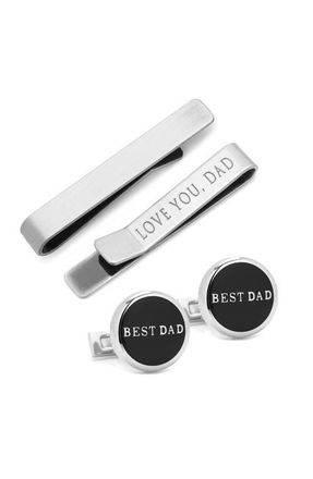 Cufflinks Inc. Fathers Day Cuff Links & Tie Bar Gift Set in Silver at Nordstrom