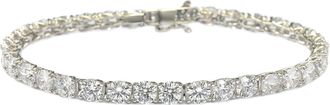 Suzy Levian 15cttw Cubic Zirconia Sterling Silver 7 inch Crossing Tennis Bracelet