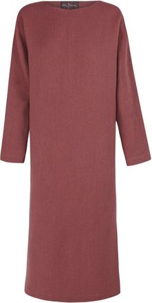Cortana Margot- midi jurk in linnen en wol- - Dames - Casual kleedjes - Rood - S - Wol - Kleedjes