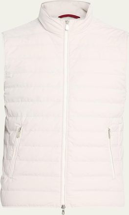 Brunello Cucinelli Mens Down Quilted Nylon Full-Zip Vest