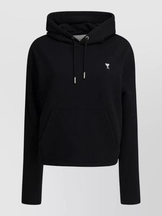 Ami cropped cotton hoodie