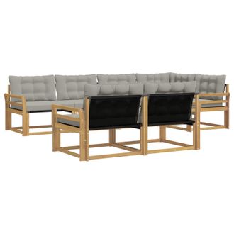 vidaXL Conjunto De Sof&aacute;s De Exterior 7 Pcs Blanco Y Gris Claro Vidaxl