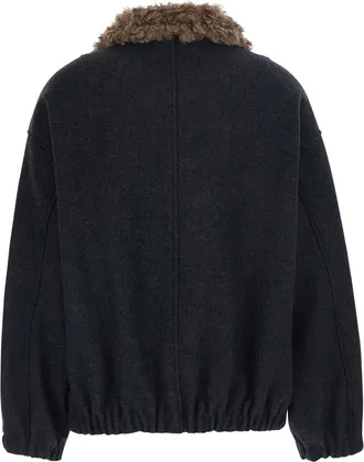 Jucca Womens Bomber Jacket Grey Wool Blend Coat