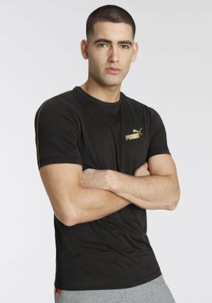 Puma T-Shirt PUMA ESS TAPE MINIMAL GOLD TEE, Herren, Gr. XXL, schwarz (puma schwarz), Jersey, Obermaterial: 100% Baumwolle, unifarben, regular fit normal, 