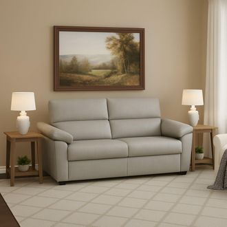 Dmora Sof&aacute; Cama 2 Plazas Contrada, Desenfundable, Con Almacenaje Made In Italy, Apertura Abatible, 205x95 Cm Beige