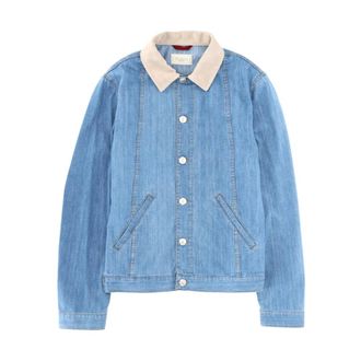 Brunello Cucinelli Chaqueta vaquera ligera con cuello de piel - Jackets - Hombre - Azul - M