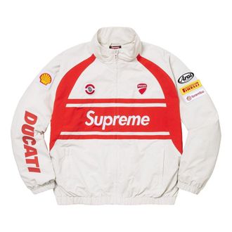 SUPREME x DUCATI Track Jacket White Red SUP-SS24-276