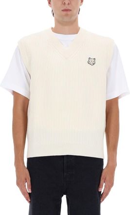 Maison Kitsuné Ribbed Vest With Fox Patch
