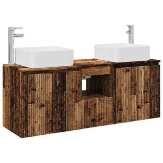 vidaXL Juego De Muebles De Ba&ntilde;o 3 Uds. Madera Envejecida Vidaxl