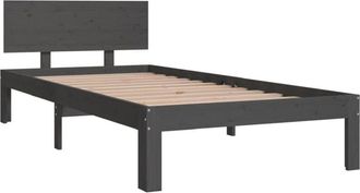 vidaXL Estructura De Cama Sin Colch&oacute;n Madera De Pino Gris 90x200 Cm Vidaxl