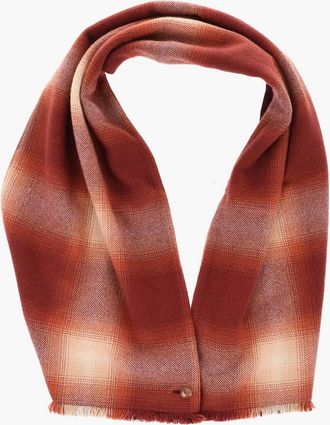 God's True Cashmere Cashmere Scarf with Plaid Check Pattern Gods True Cashmere