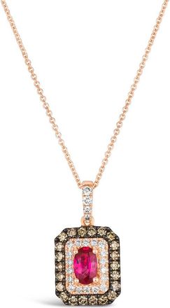 Le Vian 14K Rose Gold 1.03 Ct. Tw. Diamond & Ruby Pendant