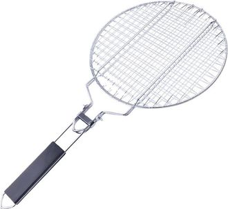 OEM Rejilla Redonda De Acero Inoxidable Para Cocinar Pollo A La Barbacoa, Extra&iacute;ble, Carbonizada, 28 28 1,8 Cm