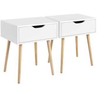Yaheetech 2 Comodini Camera da Letto con Cassetto Mobiletto Organizzatore da Letto 48,5 x 41 x 57,5 cm Tavolini dAppoggio Tavolino Lato da Divano Salotto