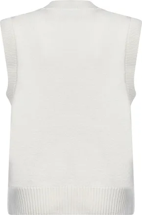 Ami Womens Knit Vest Ami De Coeur Merino Wool Ivory Knitwear Sweater