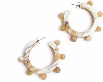 Sunshine Tienda Womens Bead Hoops In Natural