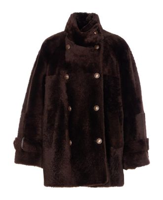 Brunello Cucinelli Shearling Caban Coat