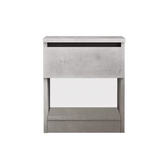 Mobili Rebecca Mesita de noche con 1 caj&oacute;n y un compartimento abierto gris claro