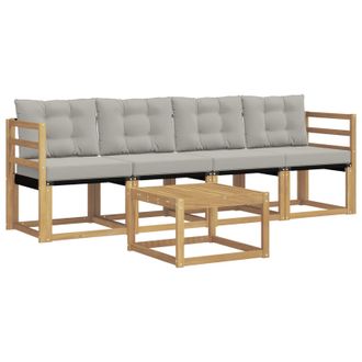 vidaXL Conjunto De Sof&aacute;s De Exterior 5 Pcs Blanco Y Gris Claro Vidaxl