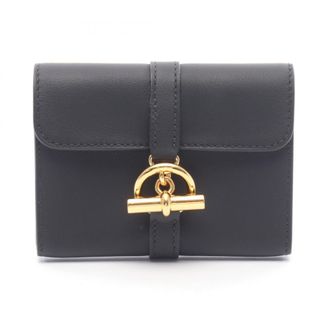 Herm&egrave;s Black Swift Leather Leather Coin Purse/Coin Case (Pre-Owned)