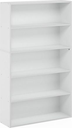 Furinno Pasir 5-Tier Open Shelf Bookcase, Bookshelf, 31.5 Inch Wide, White