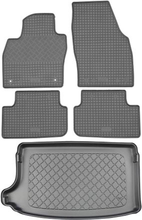 OEM Volkswagen T-cross Suv (5 Puertas) Desde Abril De 2019. Juego De Alfombrillas De Goma Para Coche + Alfombrilla Para Maletero