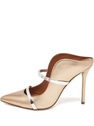 Malone Souliers pointed-toe strappy pumps - women - Calf Leather/Calf Leather/Calf Leather - 39.5 - Gold