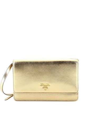 Prada Wallet on Strap Saffiano Leather Small crossbody bag - Gold