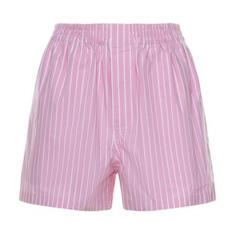 Balenciaga Short Shorts, female, Pink, Size: M Striped Cotton Shorts